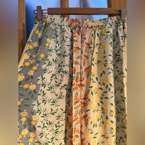 PATRONS OF PEACE Block Floral Print Midi Skirt Boho Cottage Country Core M - Picture 7 of 11